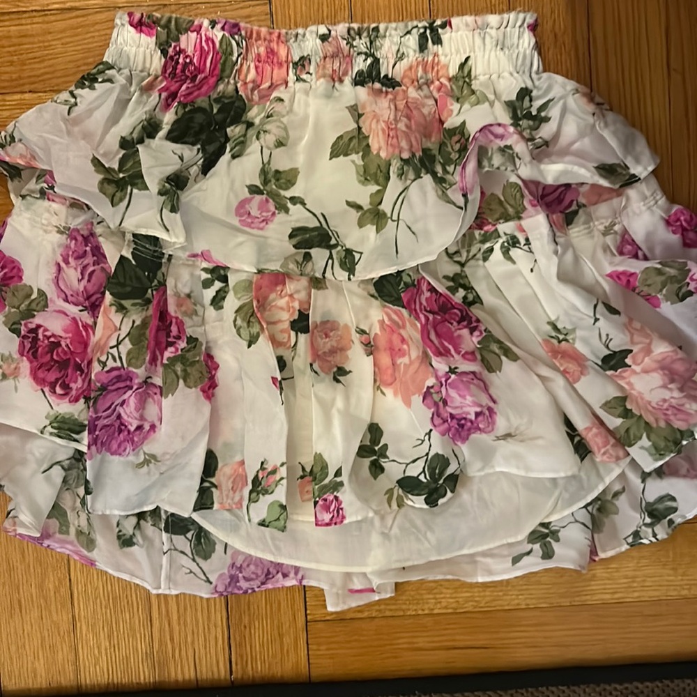 Loveshackfancy ruffle mini skirt sz s nwt
